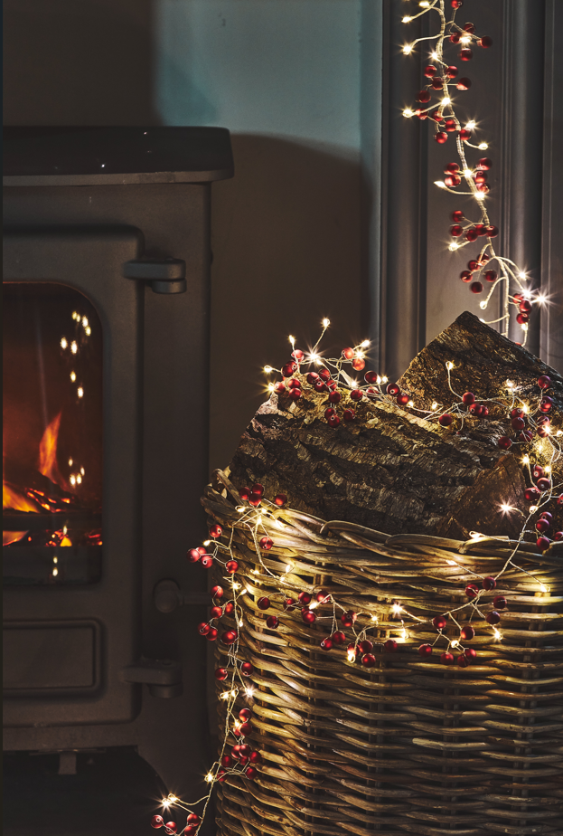 Luces de bayas rojas