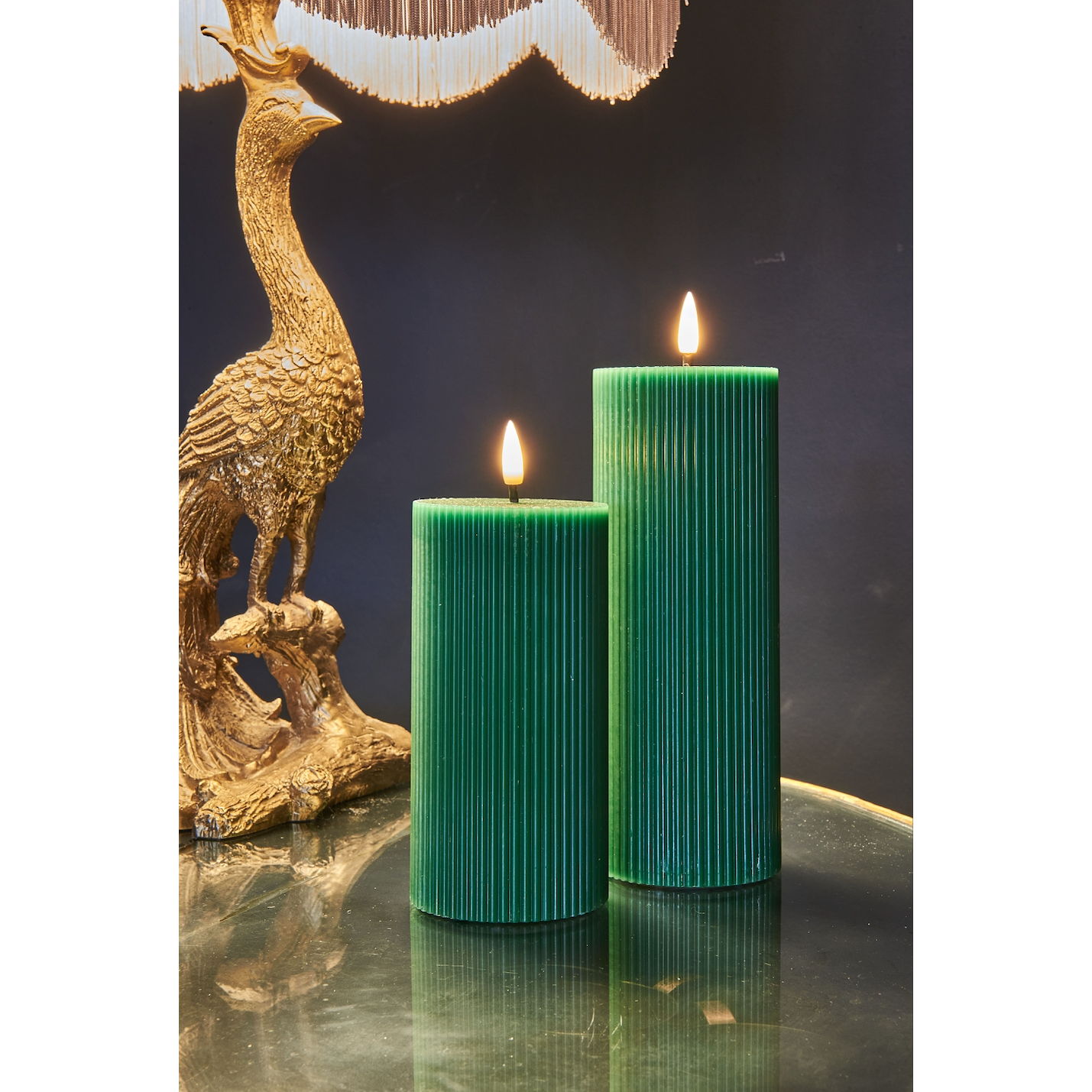 Ribbed Pillar Candles