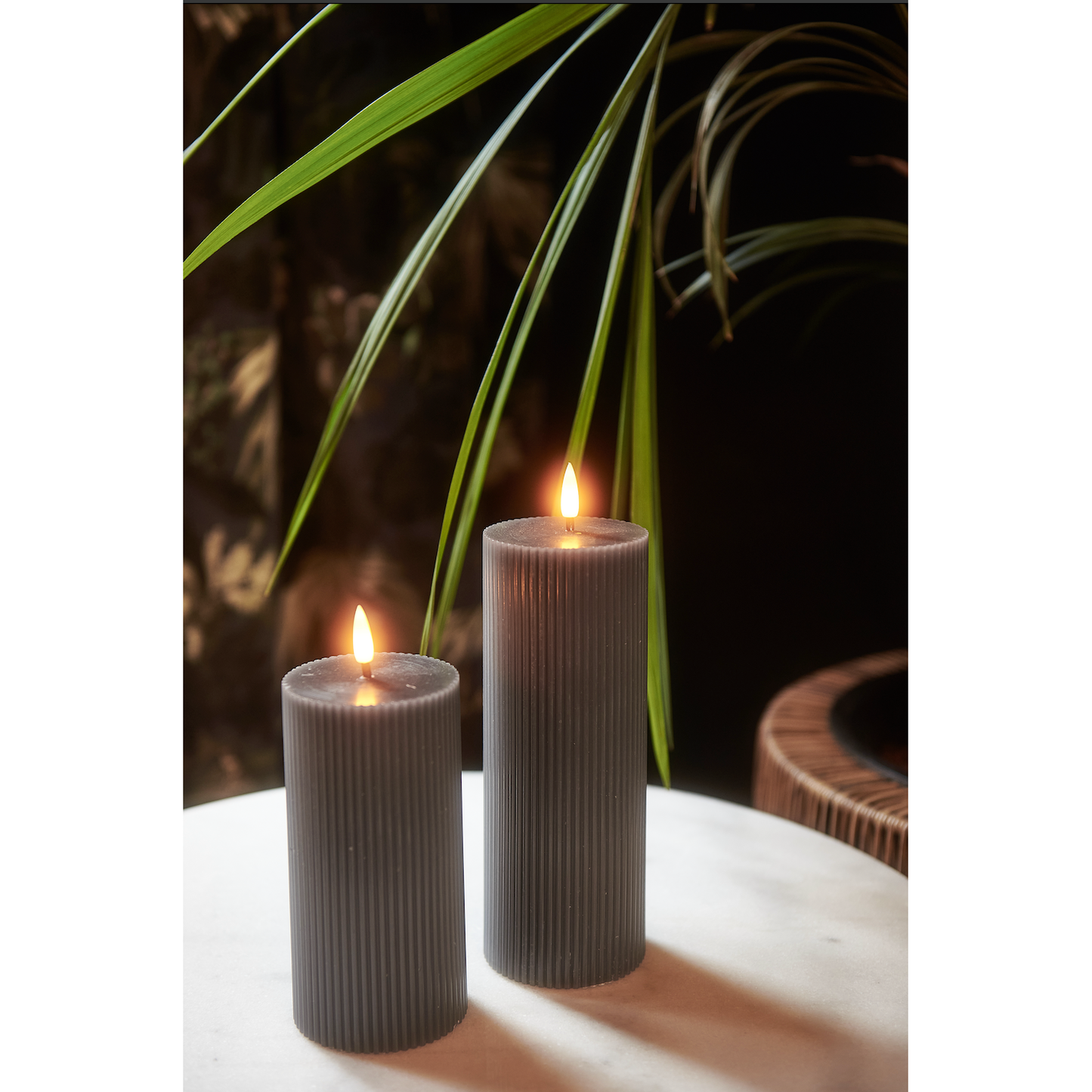 Ribbed Pillar Candles