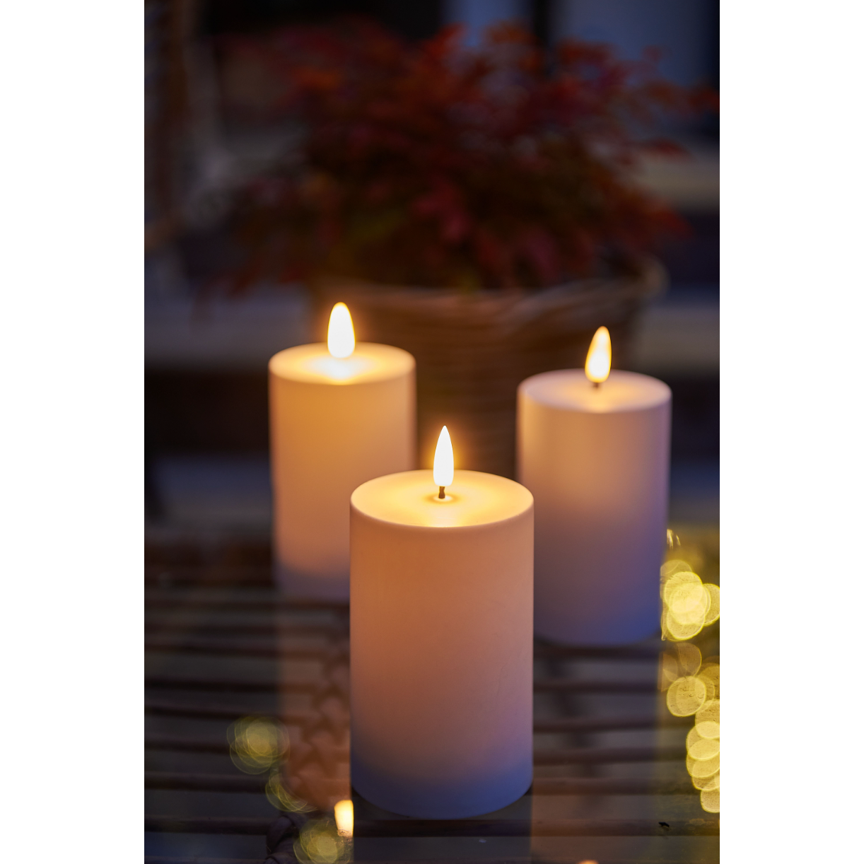 Outdoor led hot sale pillar candles