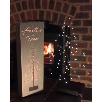 Luz de árbol festivo - Decoración de mesa con pilas